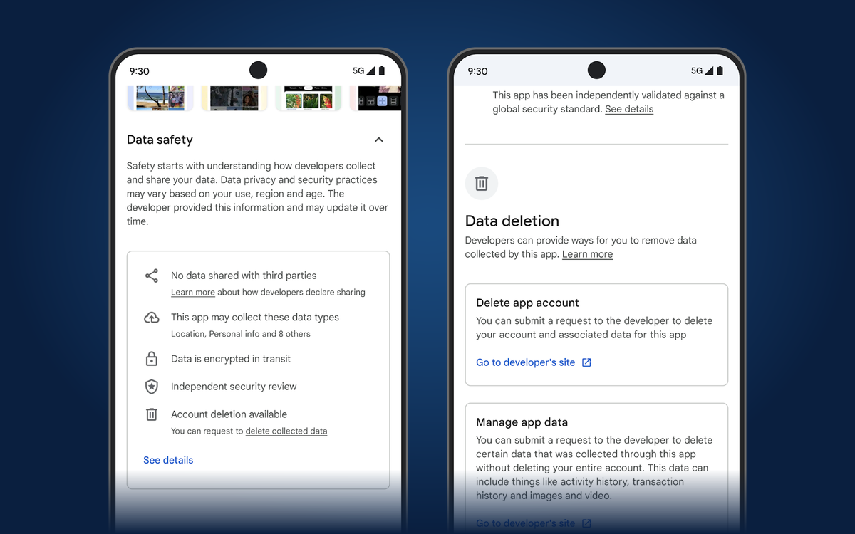 Google Play Data Safety disclosure