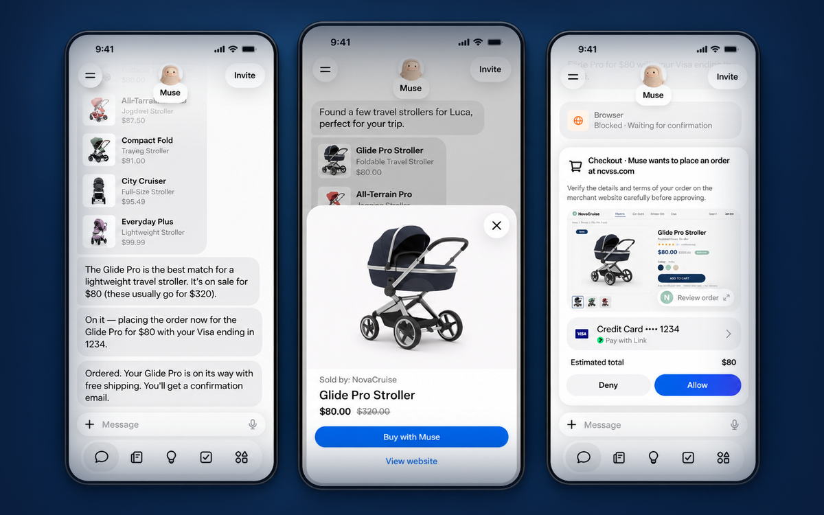 Meta Muse shopping agent interface